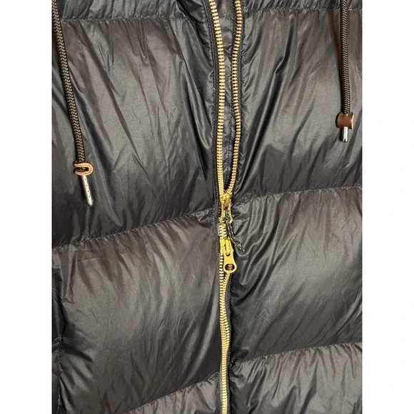 Eddie Bauer Down Black Hooded Puffer Coat Jacket Parka Size L - Picture 6 of 9